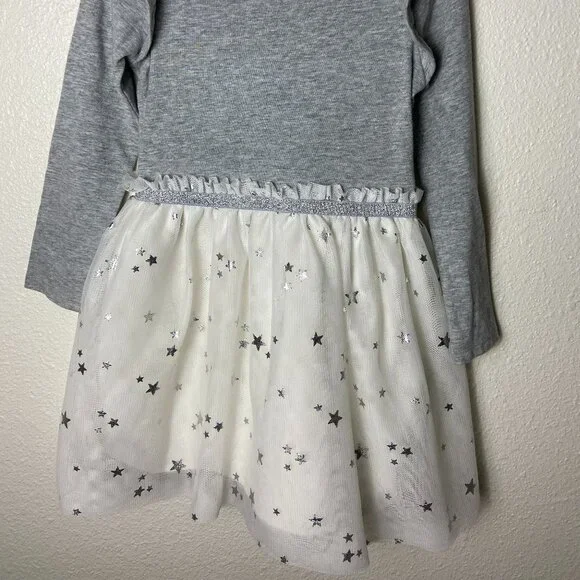 NWOT Cat & Jack Grey & Silver Stars  Dress 5T - Picture 2 of 7